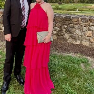 Red Rosette Maxi Dress